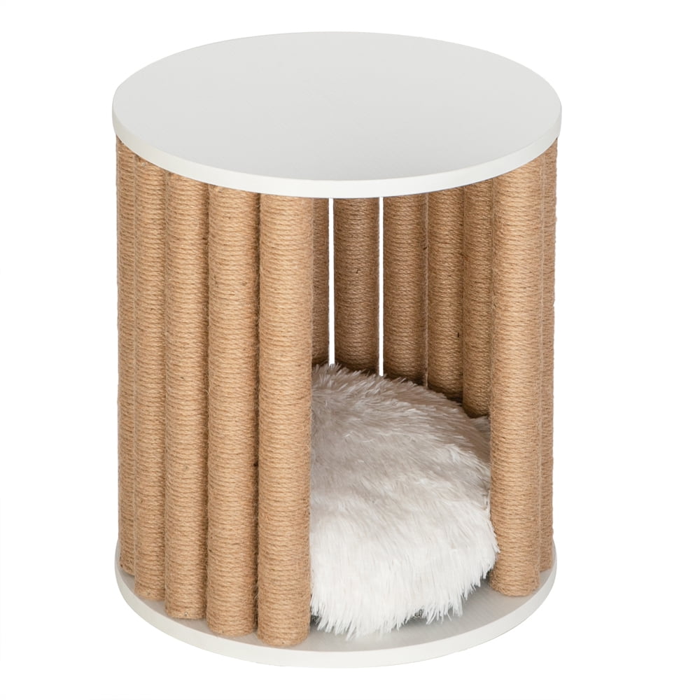 HOBBYZOO 16" Pet Cat Climbing Frame Cat Furniture Grab Column Side Table Coffee Table Cat Litter