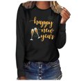 thumbnail image 2 of DPTALR T-shirt Imprimé Années Heureuses pour Femmes Manches Longues Blouse Décontractée, 2 of 8