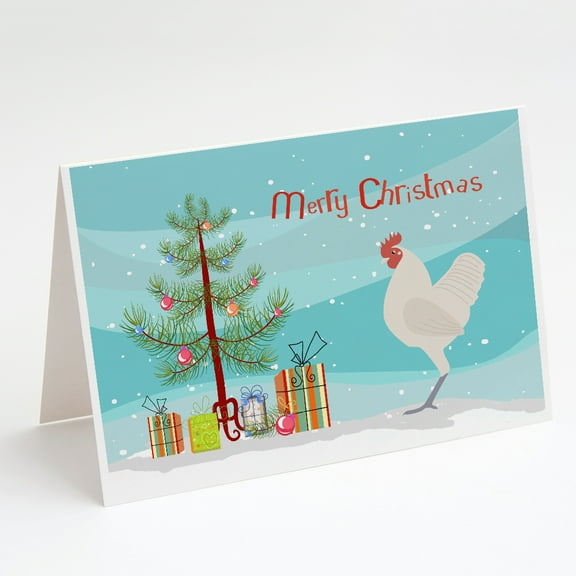 German Langshan Chicken Christmas Greeting Cards and Envelopes Pack of 8