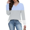 thumbnail image 6 of ylioge S-5X Plus Size Womens V Neck Sweatshirts Long Sleeve Shirts Casual Color Block Pullover Comfortable Athletic Workout Sweatshirt Tops, 6 of 7