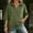 Army Green, variant on Women Tops Shirts Solid Lapel Split V Neck Drop Shoulder 3/4 Sleeve Loose Polyester Casual Blouses Multi Color All Season Womens Tops