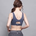 thumbnail image 7 of Women's Sports Bra Large Size Beautiful Back Yoga Vest Fitness Running Sexy Underwear Composite Fabric One-piece Sports Bra Sports Bras for Women Navy L, 7 of 7