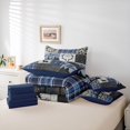 thumbnail image 6 of Manfei Rustic Deer 7pcs Queen Bedding,Mountain Pine Bedding Comforter Set Queen,Navy Gray,Navy Blue Reversible, 6 of 7