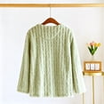 thumbnail image 4 of Textilo Flannel Bed Jackets for Ladies Long Sleeve Button Down V Neck Sweaters with Pockets Fuzzy Fleece Coat Warm Soft Lounge Casual 2026 Fall Winter Outerwear,Green M, 4 of 6