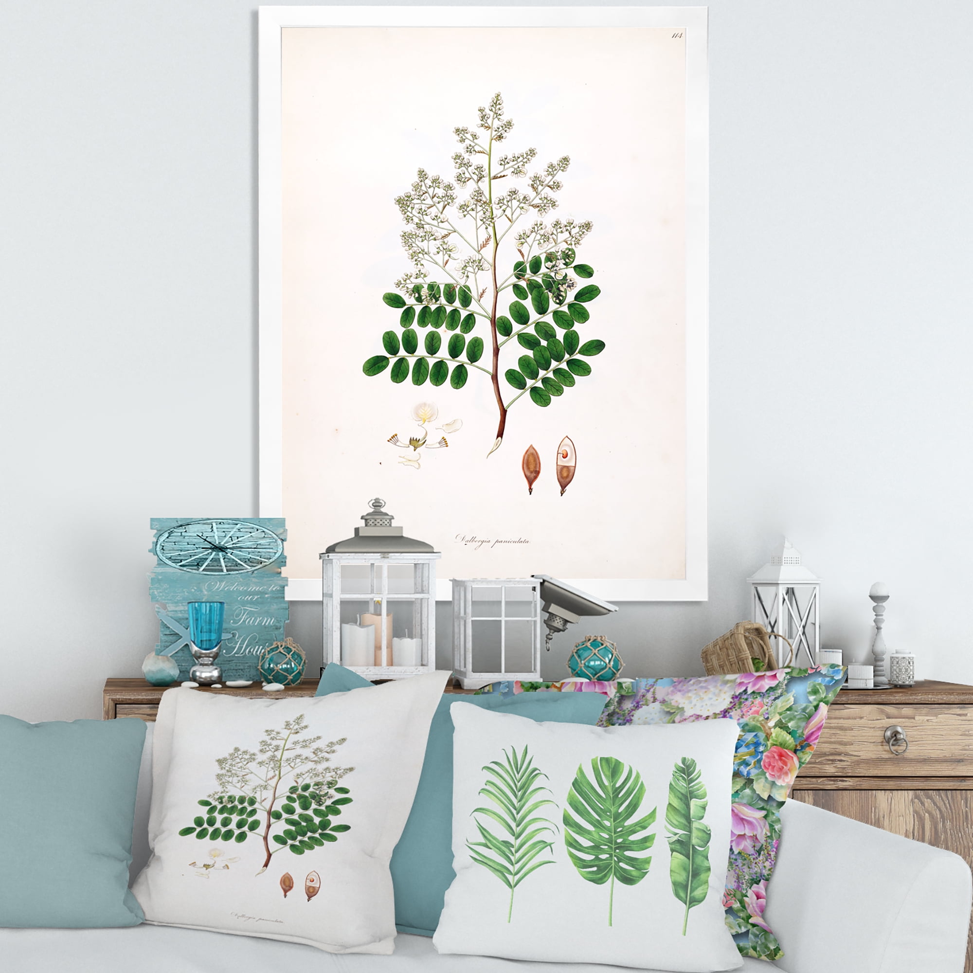 Designart 'Ancient Botanicals XII' Farmhouse Framed Art Print