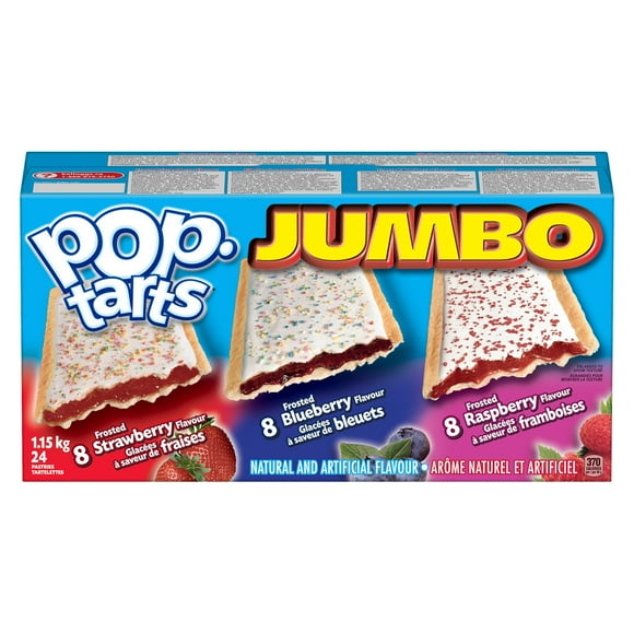 Kellogg's Pop-Tarts Tartelettes variété Jumbo, 24 tartelettes, 1.15 kg Tartelettes pour grille-pain