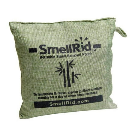 SMELLRID Reusable Bamboo Charcoal Odor Eliminator Pouch X Large (6 x 6 inches): Treats Up to 150 sq. ft. to Rid Tough Smells & (Best Way To Get Rid Of Bamboo)