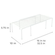 Smart Design Expandable Kitchen Storage Shelf Rack, Steel, Rust-Resistant, White (16–32.5 in)