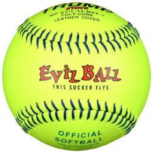Trump® MP-EVIL-44-MAX-Y Evil Sports 12 Inch 44/525+ Yellow Leather Cover Official Softball