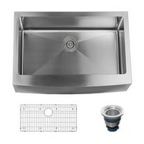 30 in. Farmhouse Single Basin Stainless Steel Kitchen Sink with Apron Front Drain Assembly & Fitted Basin Rack