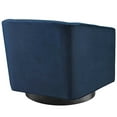thumbnail image 6 of Modway Twist Accent Lounge Performance Velvet Swivel Chair in Midnight Blue, 6 of 7