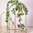 thumbnail image 2 of Arch Backdrop Stand, 6FT, 5FT, 4FT Set of 3 Golden Metal Arch Backdrop Stand, Flower Stand Arch Frame for Wedding Ceremony Baby Shower Birthday Party Balloon Arch Decoration, 2 of 8