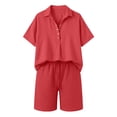 thumbnail image 3 of Linen Sets For Women 2 Piece Women'S Athletic Clothing Sets Womens Summer Sets Travel Outfits For Women 2 Piece Outfits For Women Work Out Set Women Linen Shorts Set Summer Work Top, 3 of 5