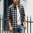 thumbnail image 6 of FDGIU Men's Flannel Shirt 2025 - Long Sleeve Button Down Plaid, Soft Fall Winter Casual Top, 6 of 7