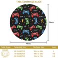 thumbnail image 3 of Game Controller Black Pattern Round Tablecloth 70"x70", Wrinkle Resistant Wipeable Table Cover for Kitchen Dining Room Picnic Patio and Party, 3 of 6