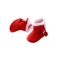 thumbnail image 2 of Seyurigaoka Infant Girls Winter Warm Shoes, Casual Solid Bobbles Plush Patchwork Boots, 2 of 3
