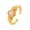 Pink-A, variant on Stainless Steel Gold Open Ring with Oval Pink Stone Flower Design, Birthday Gift Jewelry