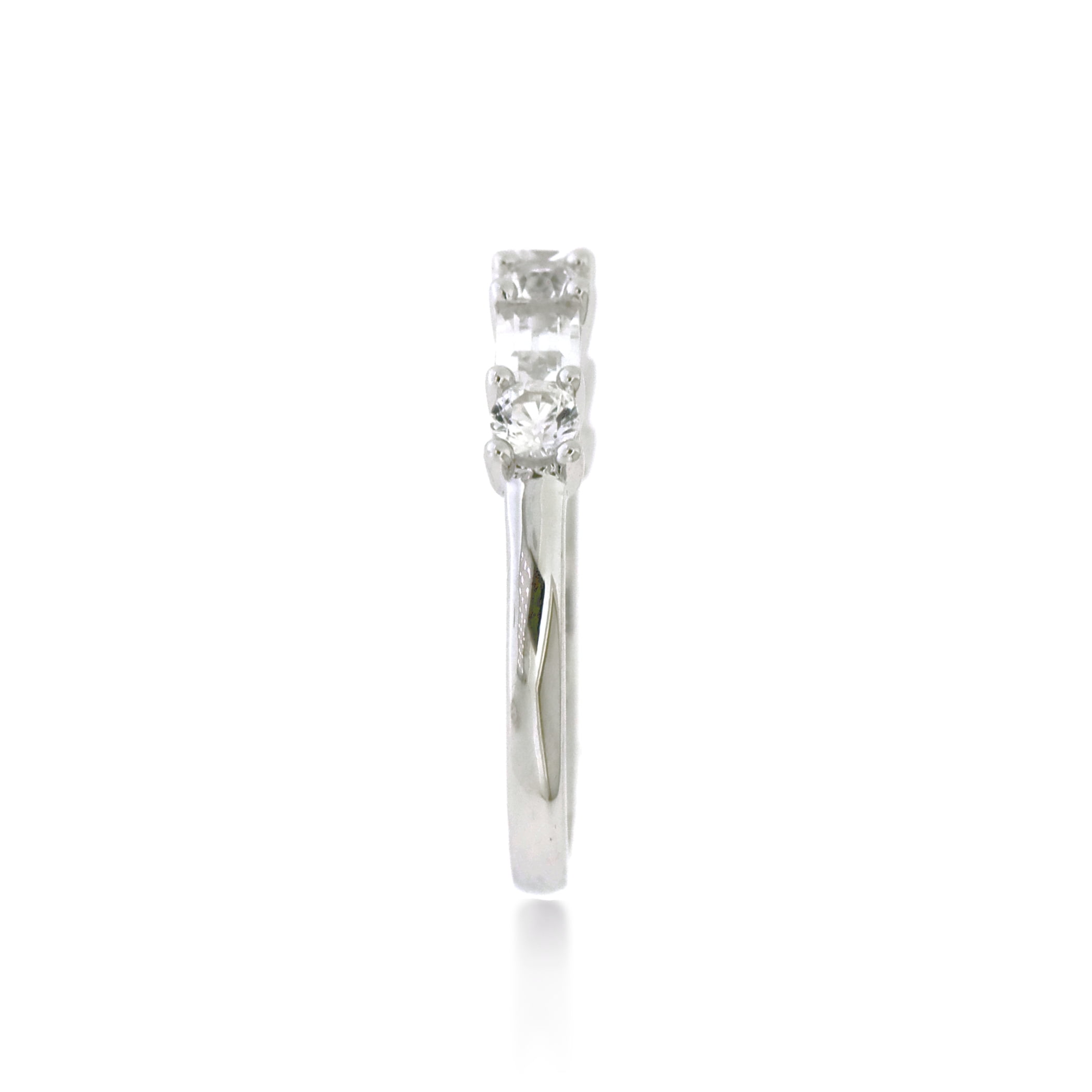 Brilliance 925 Sterling Silver Created White Sapphire Band Ring