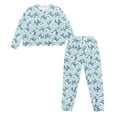 thumbnail image 2 of DISNIMO Shark Print Women's Pajama Sets 2 Piece Lounge Set Long Sleeve Top and Long Pants Casual Loose Loungrwear Nightwear, S, 2 of 7