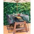 thumbnail image 3 of Fsddascl Teal Golden Marble Outdoor Tablecloth - 60x84 Inch Rectangle Dining Table Cover, Modern Abstract Art Ink Painted Waterproof Outdoor Table Cloth with Umbrella Hole & Zipper for Picnic/Patio, 3 of 7