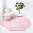 thumbnail image 1 of Unique Loom 3151540 Tapis Octogonal à Treillis Arrondi 5 x 5 Pi, Rose, 1 of 5