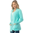 thumbnail image 3 of Cielo 1985 Women's Open Long Cardigan Sweater with Pockets - By The Simply Fashion Mint2 L, 3 of 7