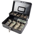 thumbnail image 1 of Locking Cash Box with Lock Money Box with Cash Tray Lock Box with Key Money Saving Organizer .Lx .Wx .H es XL Large, 1 of 7