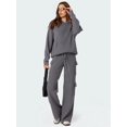 thumbnail image 6 of Women'S Plush Long-Sleeved Trousers Two-Piece Home Wear Casual Suit, Sweater, Pants, Pajamas Set Grey L, 6 of 10