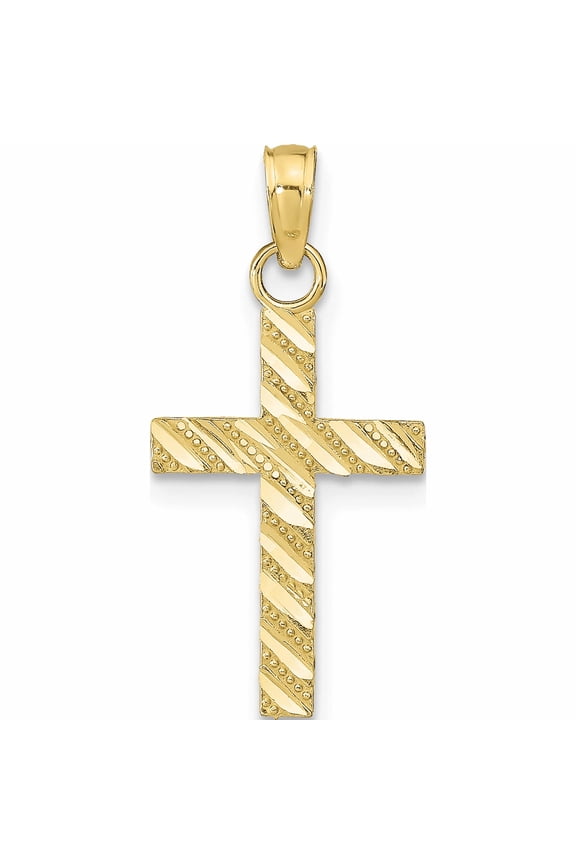 10K Yellow Gold D/C Cross Pendant Made In United States -Jewelry By Sweet Pea