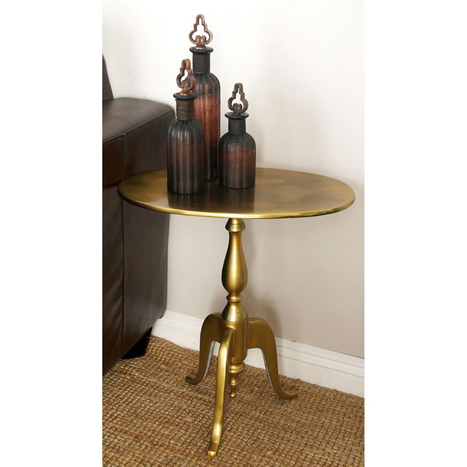 DecMode Round Accent Table Gold