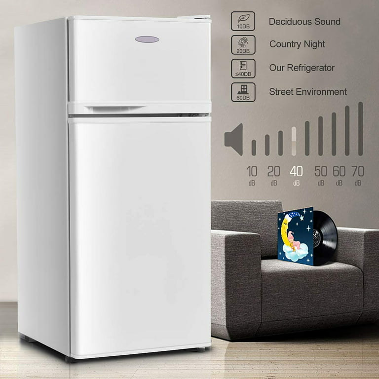 Costway 3.4 Cu. ft. Compact Mini Fridges Refrigerator with Door in White with Freezer