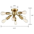 thumbnail image 2 of Milano Sputnik Ceiling Light 8-light Flush Mount Fixture, Antique Brass, 2 of 9
