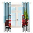 thumbnail image 4 of Red Truck with Christmas Tree 2 Panels Curtains for Bedroom Living Room Drapes Kitchen Window Curtain Home Decor, 4 of 6