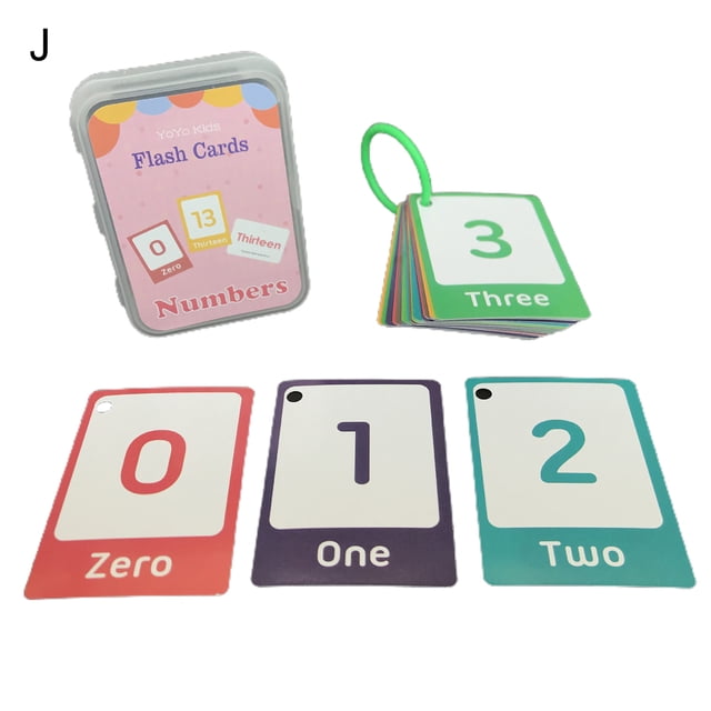 Visland Baby Flash Card Thickened Eye Protection Improve Logic Early Learning Flash Card Animal Number Alphabet Card Kit for Newborn