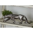 thumbnail image 3 of 18" x 6" Silver Polystone Leopard Sculpture, by CosmoLiving by Cosmopolitan, 3 of 10
