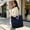 Blue, variant on Large Capacity Canvas Tote Bag with Snap Button, Portable Lightweight Reusable Shopping Bag Student Book Handbag
