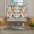 thumbnail image 2 of Yayeee Kitchen Curtains Tier Pair Light Filtering 27"x24" Rod Pocket Short Cafe Window Panel, Blue Geometric, 2 of 7