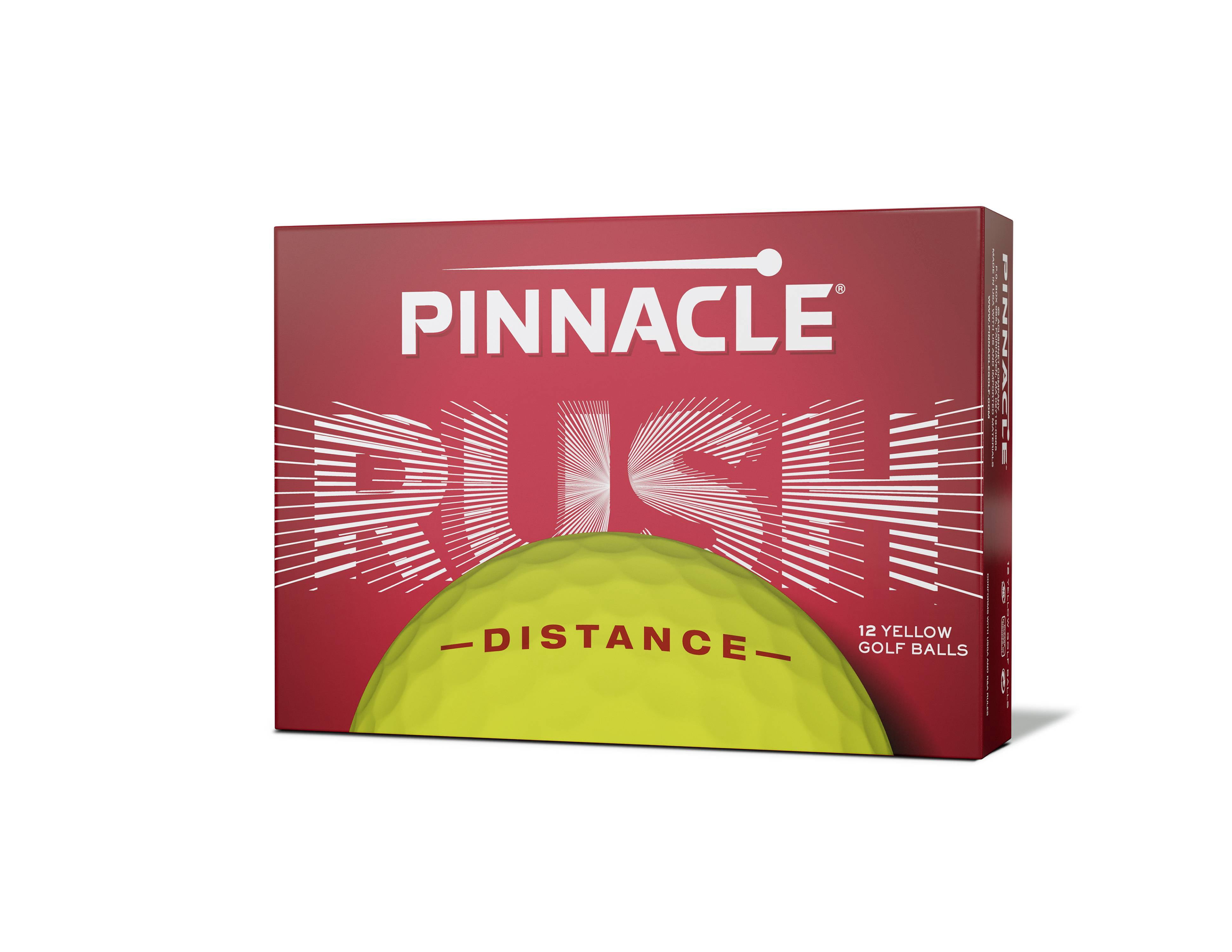 Pinnacle Rush Golf Balls, Yellow, 12 