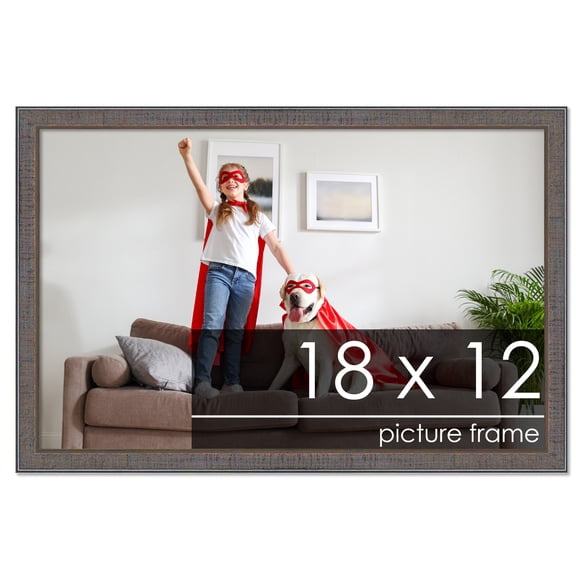 18x12 Distressed/Aged Complete Wood Picture Frame with UV Acrylic, Foam Board Backing, & Hardware