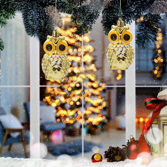 WRITWAA 4-Pack Realistic Plastic Owl Hanging Decorations for Outdoor Garden, Patio, Yard, Decors
