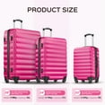 thumbnail image 6 of 3 Piece Luggage Sets with 6 PC Organize Bags Lightweight Suitcases with Spinner Wheels, Rose Red, 6 of 12