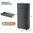 thumbnail image 2 of MoNiBloom 73" Metal Garage Storage Cabinet with Locking Doors & Drawer, Adjustable Shelves for Home, Office, Grey, 2 of 10