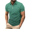 thumbnail image 1 of Camisas de Manga Larga para Hombres Casual Impreso Girar Abajo Cuello Cremallera Blusa, Camisas de Manga Larga para Hombres Algodón, 1 of 6