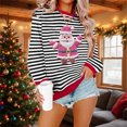 thumbnail image 2 of Cavosen Christmas Christmas Pullover Crew Neck Long Sleeve Ugly Pullover Stripe Solid Stretch Drop Shoulder Blouses Party Shirt Tops, 2 of 4