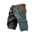 thumbnail image 2 of GrmtClth 250th Anniversary Usa Cargo Short for Men Summer 1776-2026 Print Short Pants Distressed Multi Pocket Shorts Hunting Clothing Dark Green M, 2 of 3