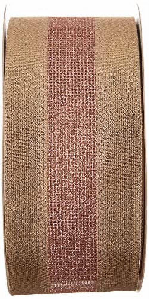Morex Ribbon, Dimensions Wired Ribbon, 2-1/2 in x 20 yd, Blush/Gold