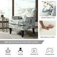 thumbnail image 4 of Upholstery Armchairs Set of 2 Floral Accent Chairs Sofa Couch Wood Legs Nailhead Trim Bedroom Home Living Room Blue, 4 of 9