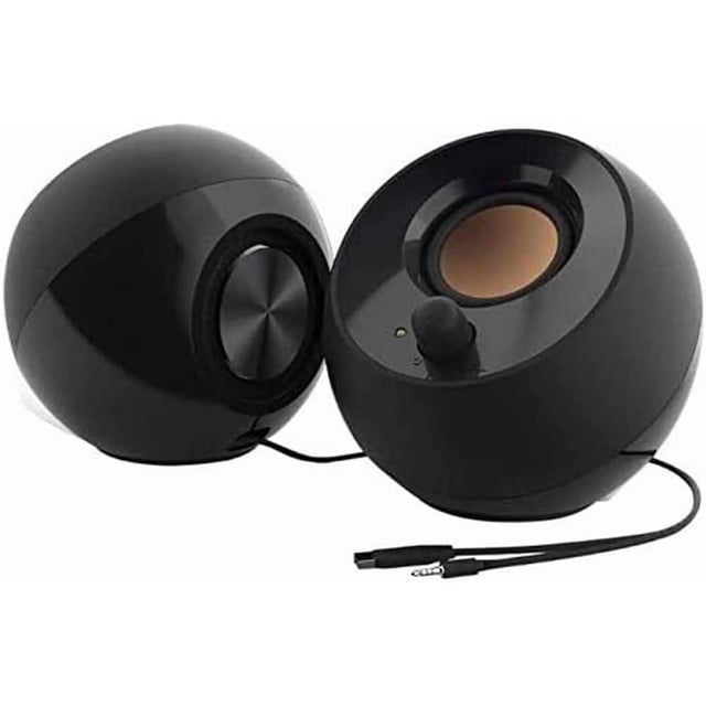 2.0 USB-Powered Desktop Speakers with Far-Field Drivers and Passive Radiators for Pcs and Laptops (Black)