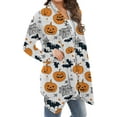 thumbnail image 7 of Kilaqueen Oversized Cardigans for Women Halloween Pumpkin Bat Print Casual Long Sleeve Open Front Knitted Sweater Cardigans Halloween Costumes, 7 of 7
