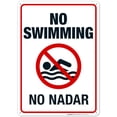 thumbnail image 1 of No Swimming Sign, Pool Sign, Bilingual Spanish English,, 1 of 1